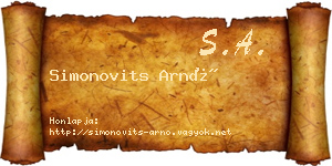 Simonovits Arnó névjegykártya